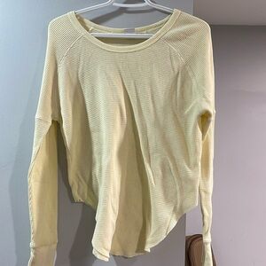 Butter Yellow TNA Waffle Shirt